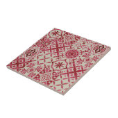 Motif Patchwork de Carreaux d'Azulejo Rouges Décor (Côté)
