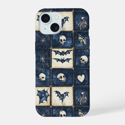 Motif patchwork en jean Halloween gothique (Verso)