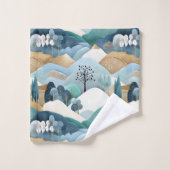 Motif paysager Pastel (Gant de toilette)