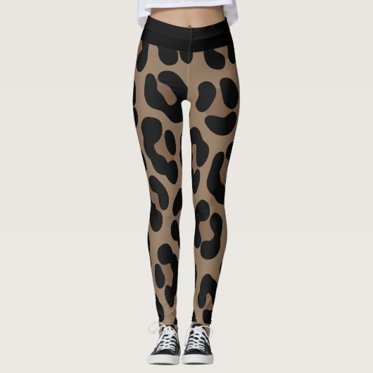 Motif Peau de Léopard Leggings de Fond (Devant)