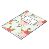Motif Peonies vintages Carnet personnalisé (Côté gauche)