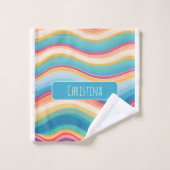 Motif personnalisé couleur vague (Gant de toilette)
