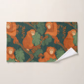 Motif personnalisé Orangutan Retro coloré (Serviette à main)