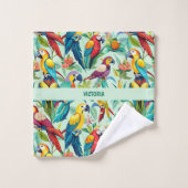 Motif personnalisé Parrots Watercolor (Gant de toilette)