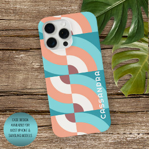 Motif personnalisé vert sarcelle mauve taupe rétro