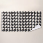 Motif Pied-de-Poule Noir Blanc (Serviette de bain)