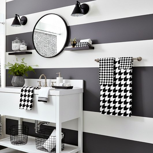 Motif pied-de-poule noir classique