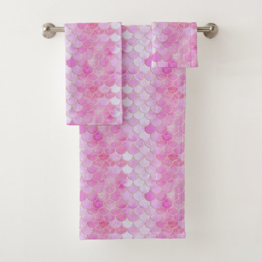 Motif Pink Pastel & Gold Shimmer Mermaid (En situation)