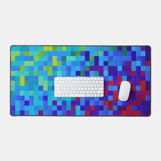 motif Pixel 8 bits Abstrait Cool Geeky Blue Red (Clavier et souris)