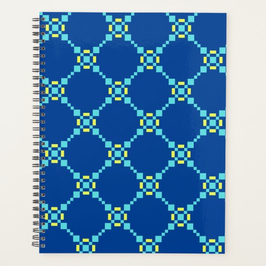 Motif Pixelé bleu et jaune (Devant)