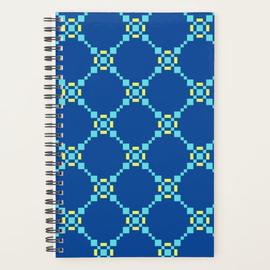 Motif Pixelé bleu et jaune (Devant)