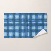 Motif Plaid bleu et blanc moderne Denim (Serviette à main)
