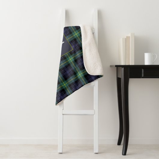 Motif Plaid violet noir vert Tartan (En situation)
