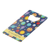 Motif, Planètes, Étoiles, Cosmos, Votre Nom (Dos Angle)