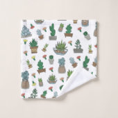 Motif Plante mignon à pointes Succulent (Gant de toilette)