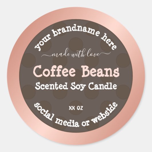 Motif pointillé rose Brown Étiquettes d'emballage  (Devant)