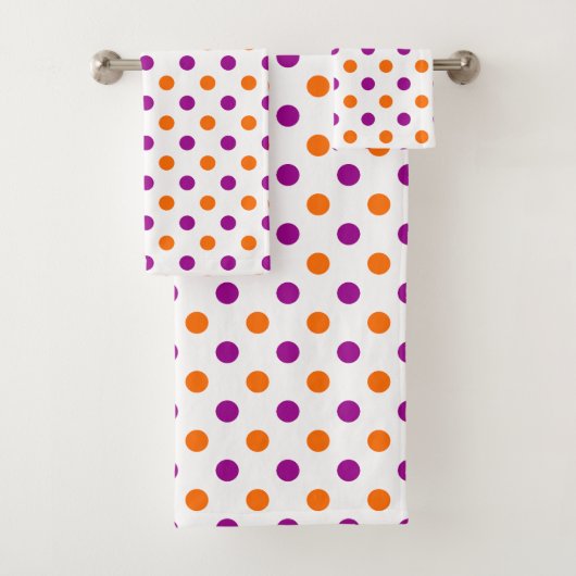 Motif Points Blancs Violet Orange (En situation)