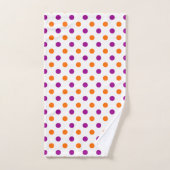 Motif Points Blancs Violet Orange (Serviette à main)
