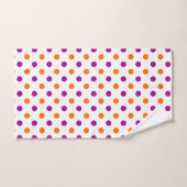 Motif Points Blancs Violet Orange (Serviette à main)
