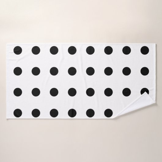 Motif Pois noir (Serviette de bain)