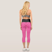 Motif pois rose et blanc Capri Leggings  (Verso)