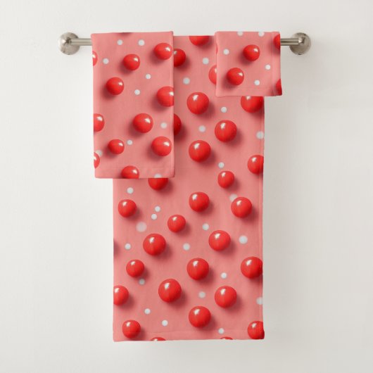motif Pois rouge et blanc 3D (En situation)
