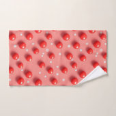 motif Pois rouge et blanc 3D (Serviette à main)