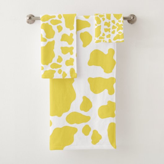 Motif Poster de animal des points de vache jaune (En situation)