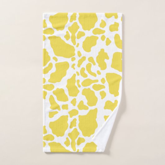 Motif Poster de animal des points de vache jaune (Serviette à main)