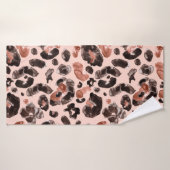 Motif poster de animal léopard d'eau (Serviette de bain)