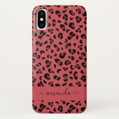 Motif Poster de animal léopard en Coque noir rose- (Dos)