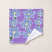 Motif Primroses en couleur Amethyst (Gant de toilette)