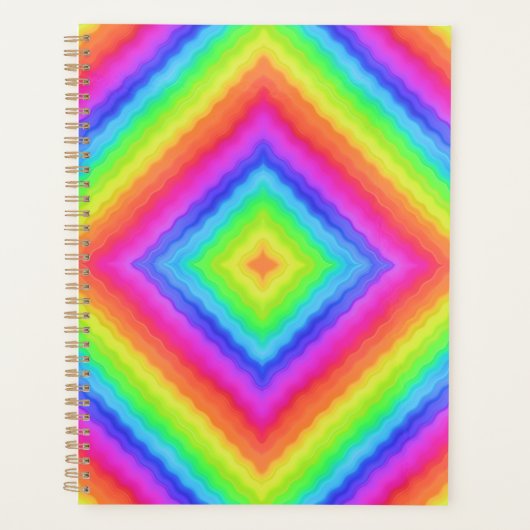 Motif psychédélique carré coloré ondulé (Devant)