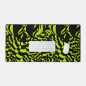 Motif psychédélique vert citron et noir (Clavier et souris)
