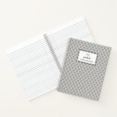 Motif Quatrefoil gris Carnet personnalisé (Intérieur)
