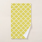 Motif Quatrefoil Jaune Moraccan à la mode (Serviette à main)