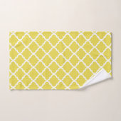 Motif Quatrefoil Jaune Moraccan à la mode (Serviette à main)