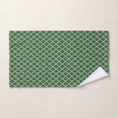 Motif Quatrefoil vert foncé et blanc moderne (Serviette à main)
