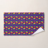 Motif Rainbow Hearts (Serviette à main)