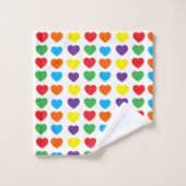 Motif Rainbow Hearts (Gant de toilette)