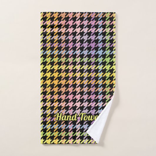 Motif Rainbow Houndstooth (Serviette à main)