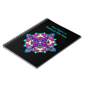Motif Rangoli de Carnet Spiral Noir Personnalisabl (Côté gauche)