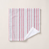 Motif rayé à points. (Gant de toilette)