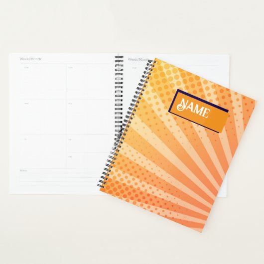 Motif rayé à points orange et violet (Devant avec enveloppe)
