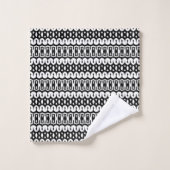 Motif rayé abstrait noir et blanc gras (Gant de toilette)