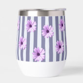 motif rayé avec des marguerites violettes (Gauche)
