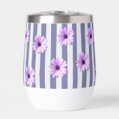 motif rayé avec des marguerites violettes (Avant)