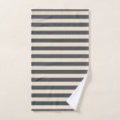 Motif rayé blanc cassé gris-foncé chic (Serviette à main)