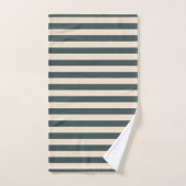 Motif rayé blanc cassé vert-foncé chic (Serviette à main)