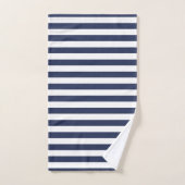 Motif rayé bleu-foncé et blanc moderne (Serviette à main)